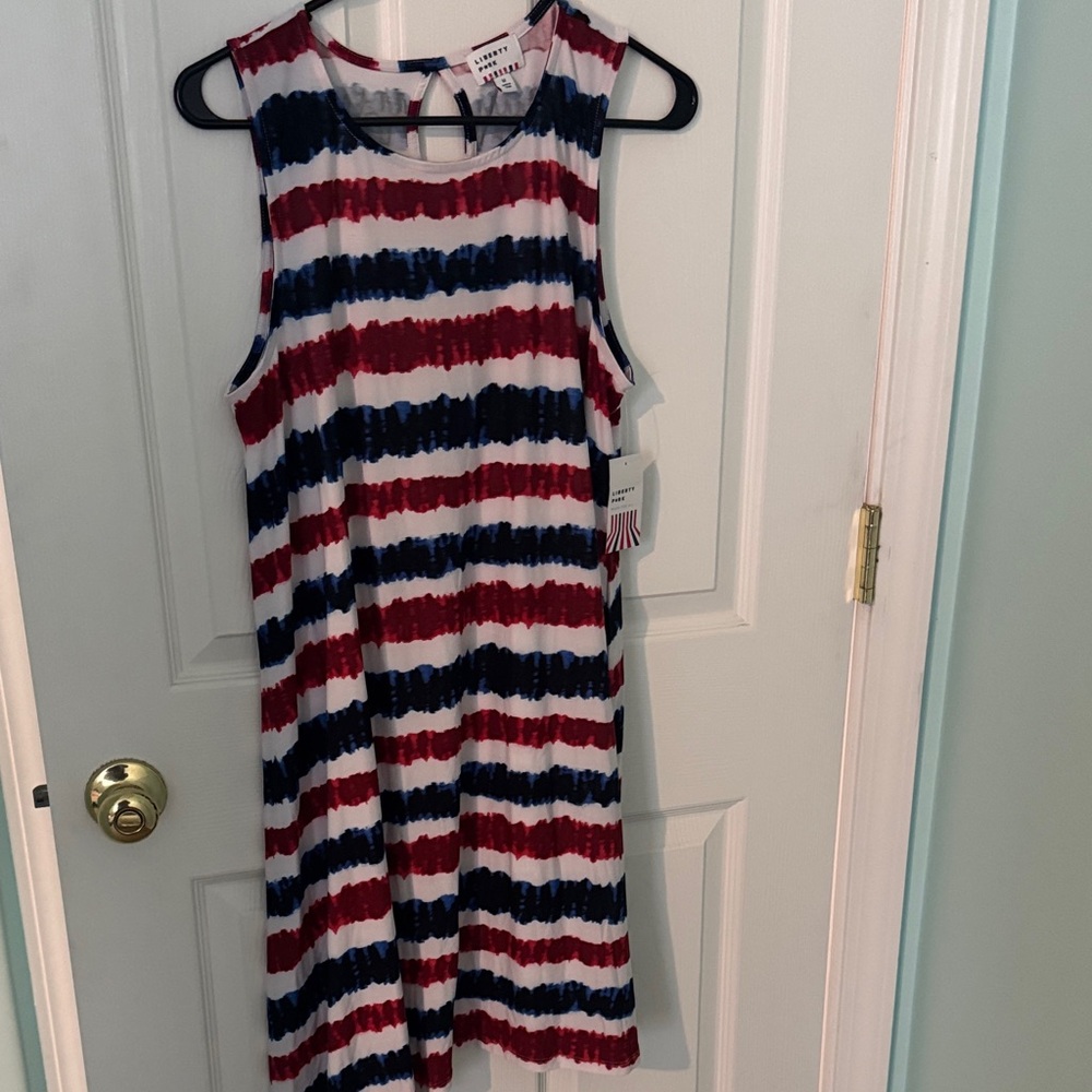 Liberty Park Striped Red, White, and Blue women’s dress